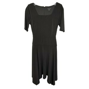 Ann Taylor Loft Women's Dress Fit And Flare Career Cocktail Midi Black‎ Size 2